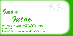 imre fulop business card