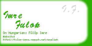 imre fulop business card